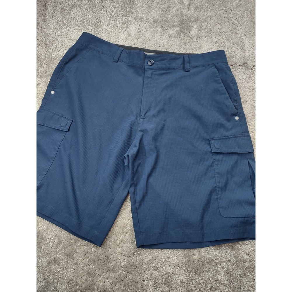 Under Armour Loose‎ Mens 36 Match Play Flat Front Chino Golf Shorts Blue Stretch